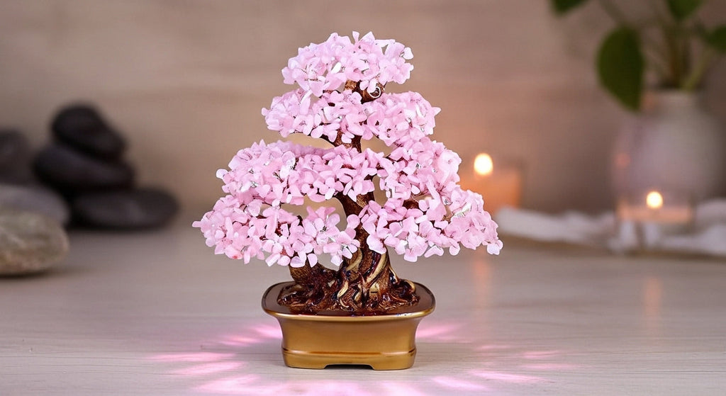 Ciondolo con pietra di luna e diaspro fruttato, albero della vita