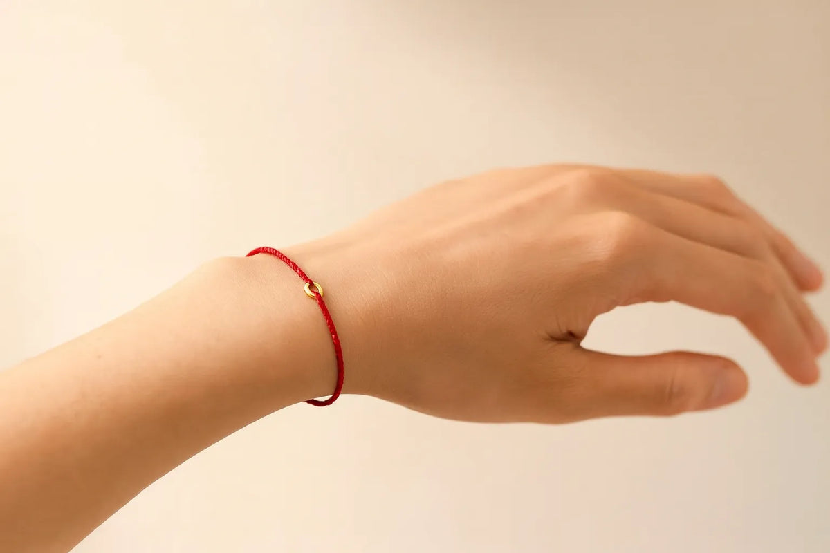 Braccialetti Filo Rosso Con Mano Di Fatima: Portafortuna Per Coppie (Confezione Da 4) - 2