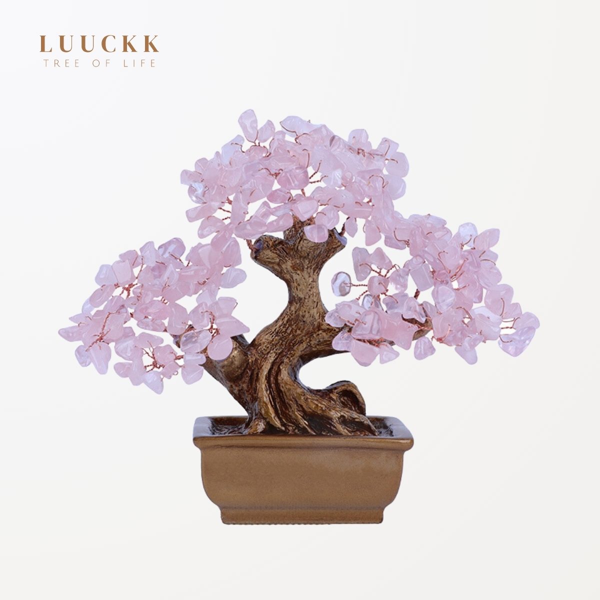 Vitalité - Rose Quartz Tree of Life in Feng Shui style