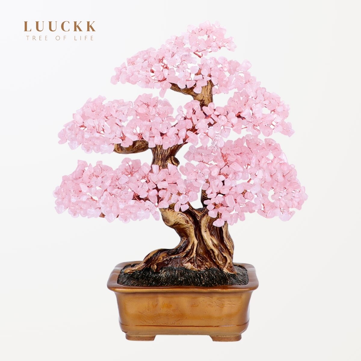 Vitalité - Rose Quartz Tree of Life in Feng Shui style