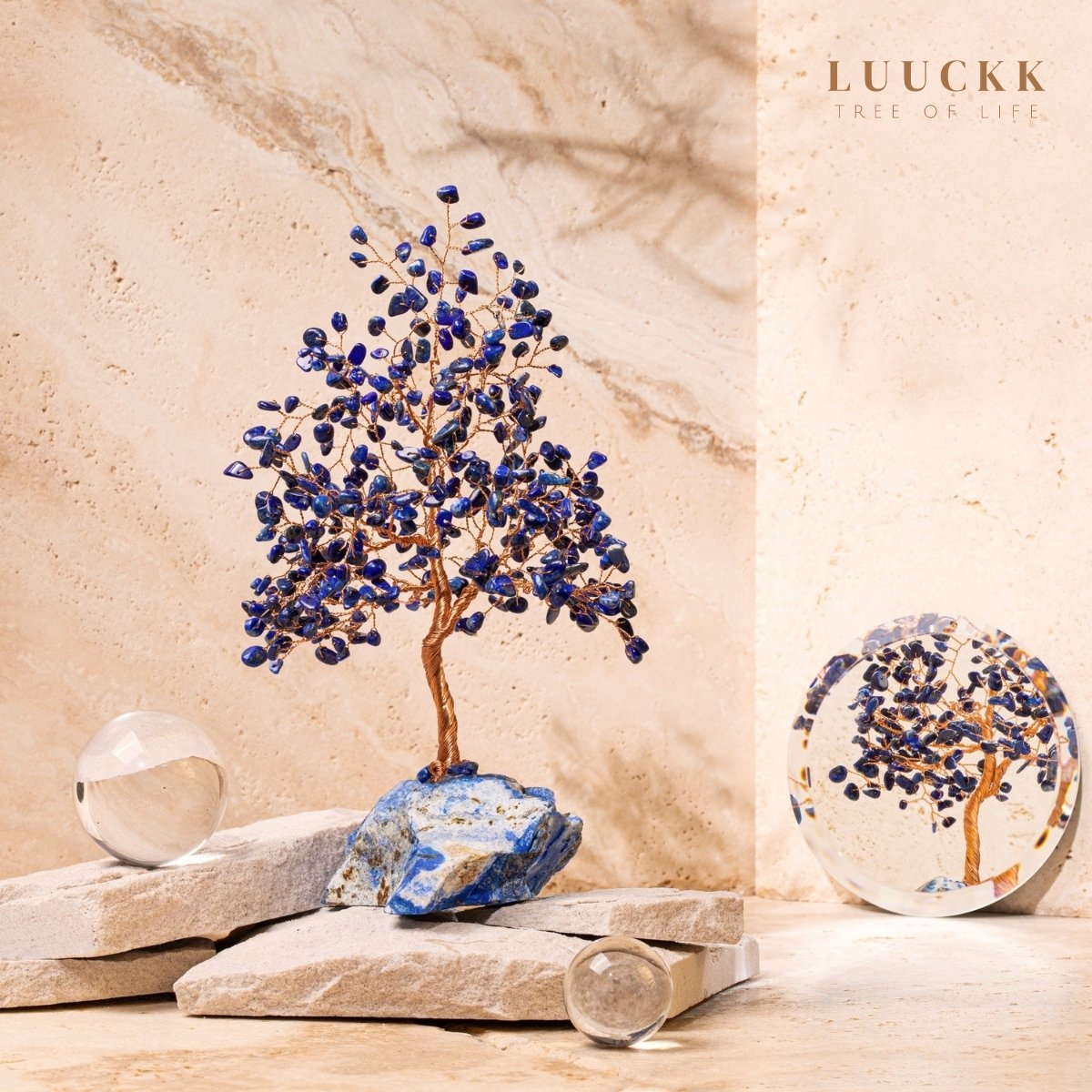 Harmonie - Tree of Life in Lapis Lazuli and Clear Quartz