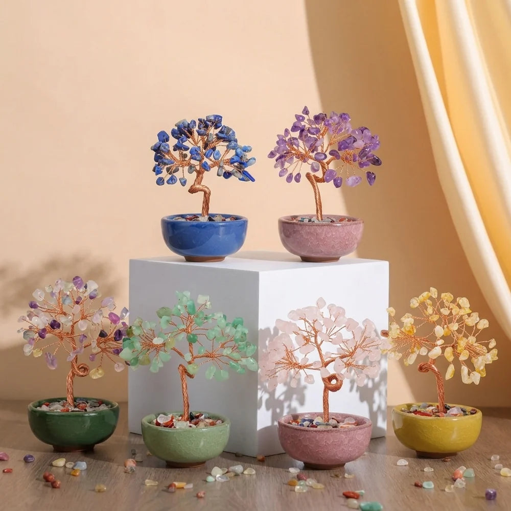 Nature Multicolore - Arbre de Vie en Pierres Naturelles
