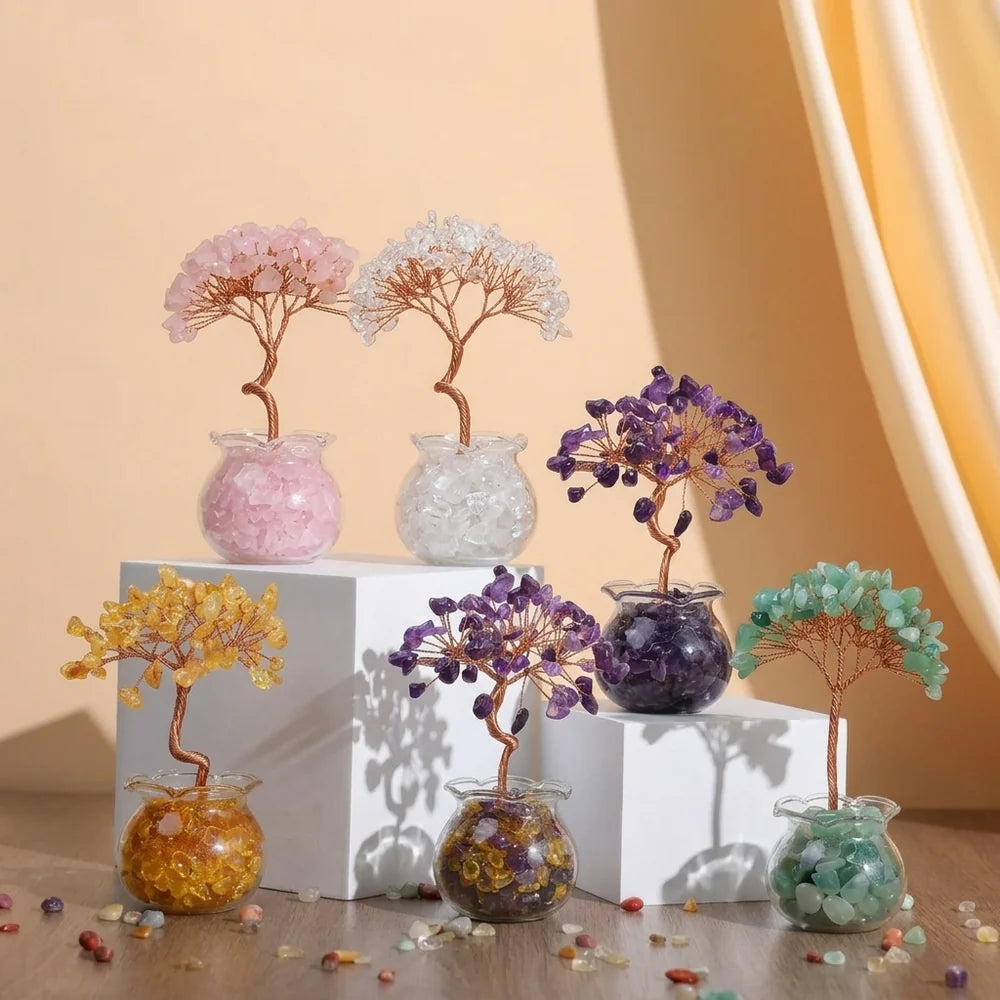 Éclat Multicolore - Arbre de Vie en Pierres Naturelles