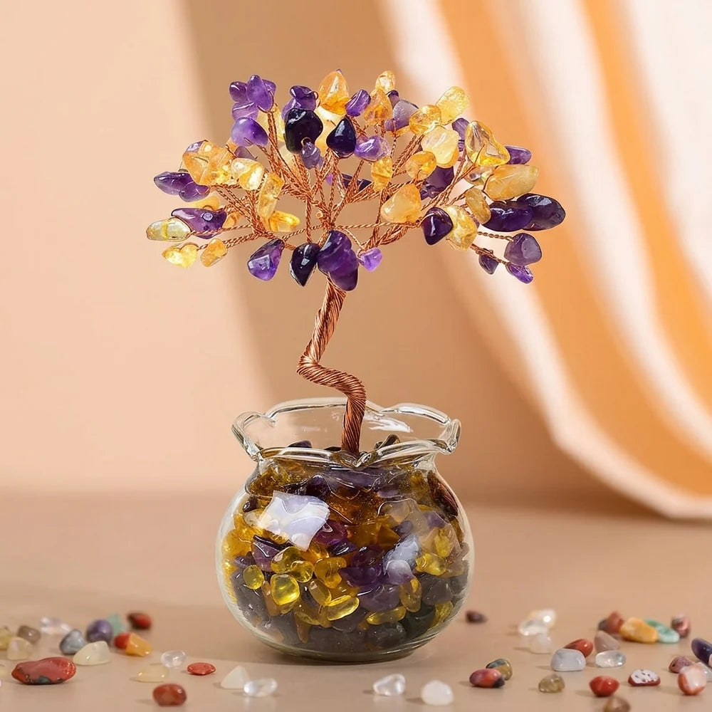 Éclat Multicolore - Arbre de Vie en Pierres Naturelles