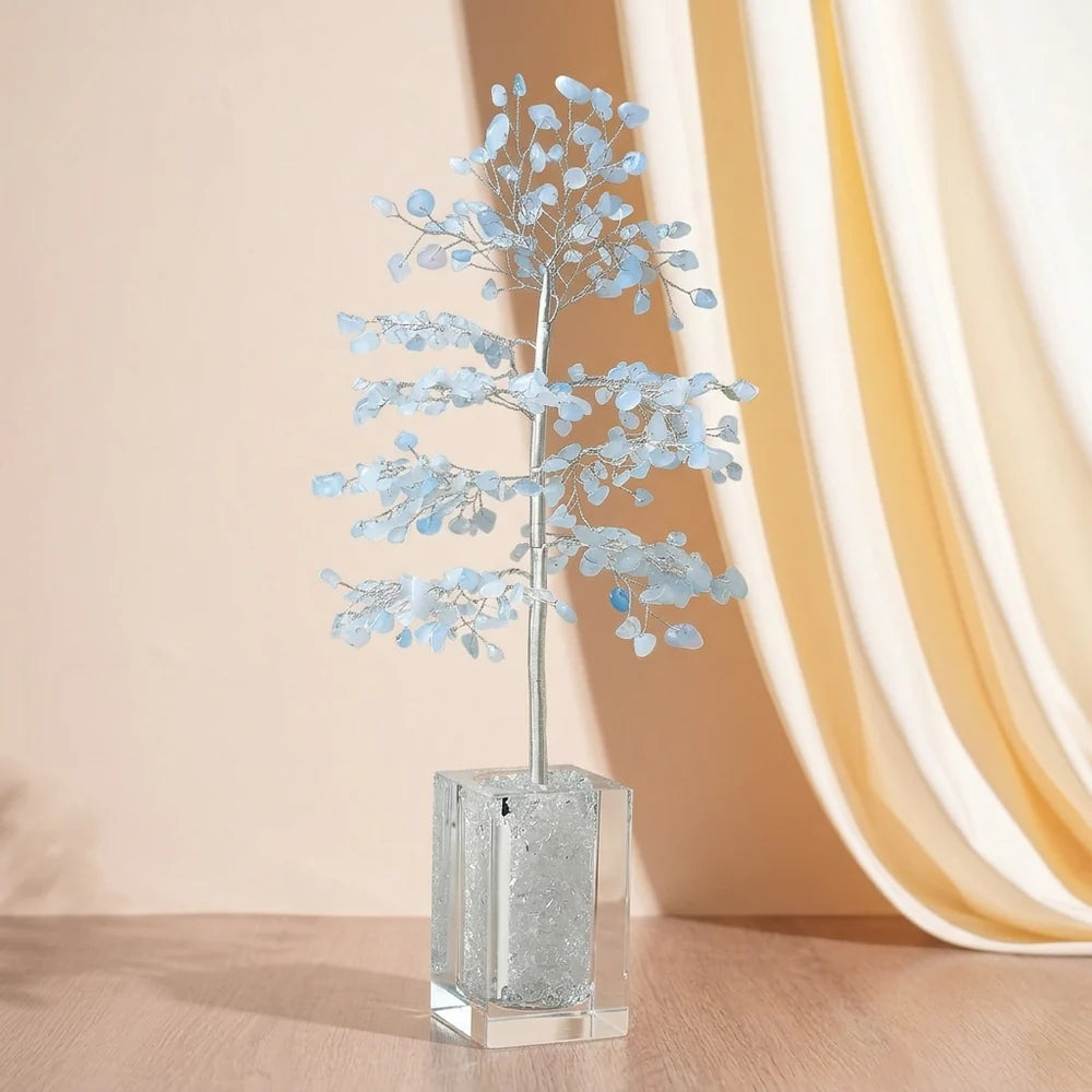 Sérénité Céleste - Arbre de Vie en Aigue-marine