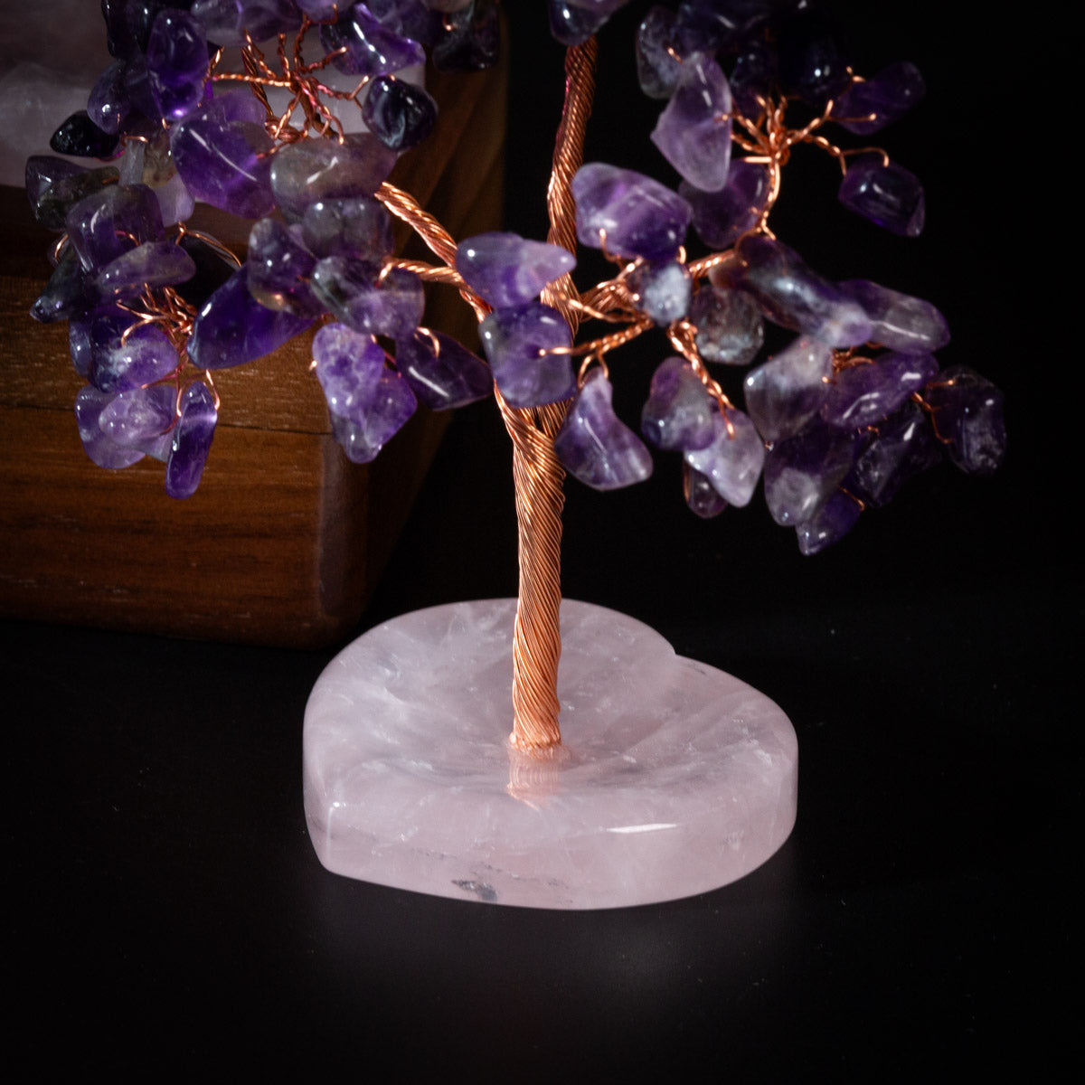 Affection - Tree of Life in Stones Base Heart in Rose Quartz