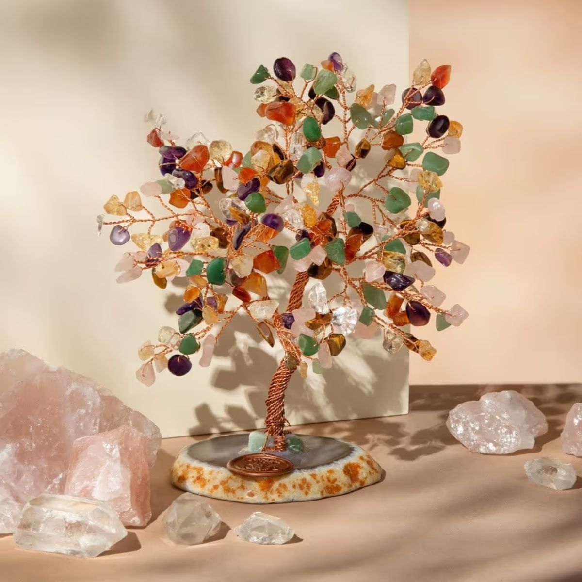 Ascension - Tree of Life 7 Chakras Mixed and Agate Base
