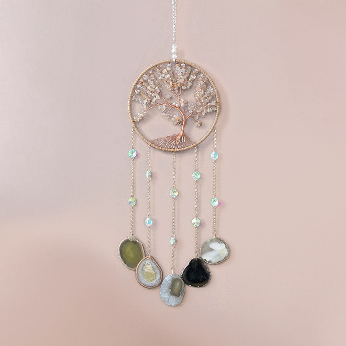 Haven - Sun Catcher Tree of Life in Agate and Citrine Stones