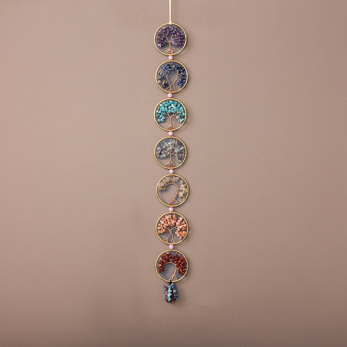 Balance - Sun Catcher Multiple Tree of Life in Natural Stones