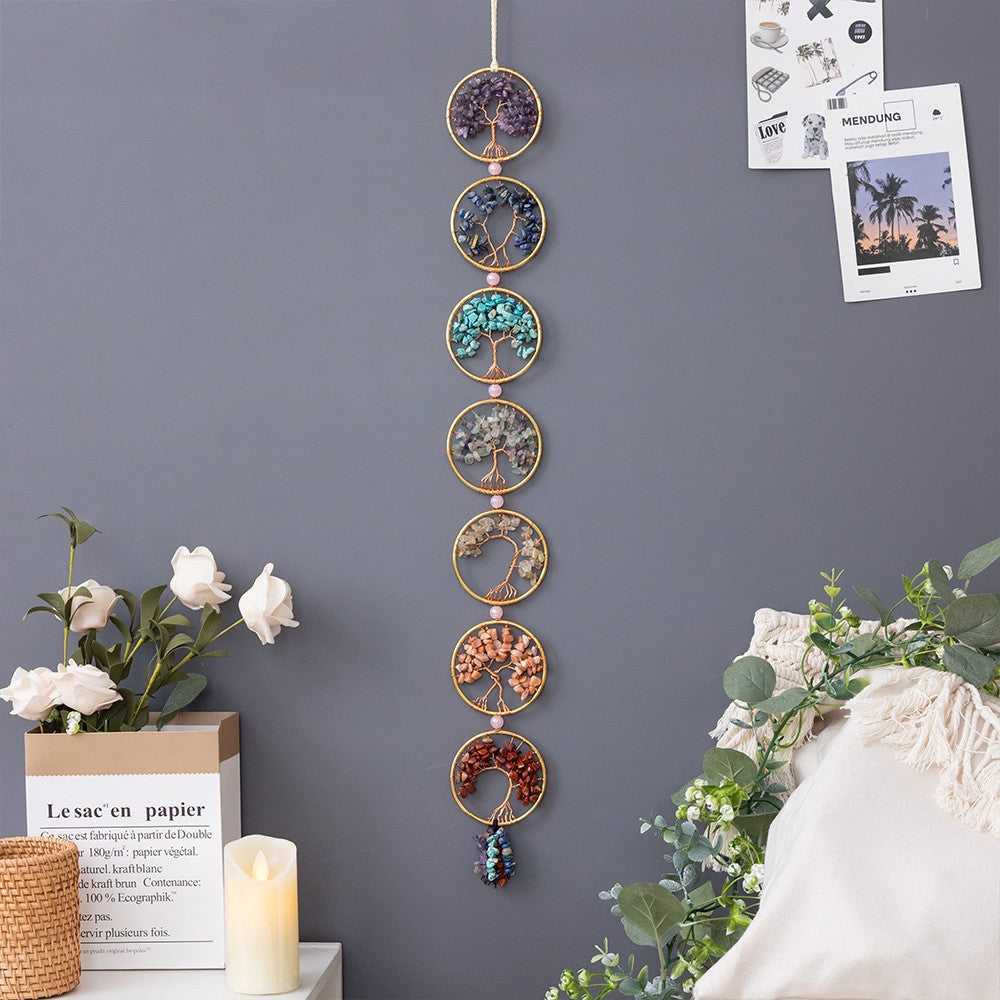 Balance - Sun Catcher Multiple Tree of Life in Natural Stones