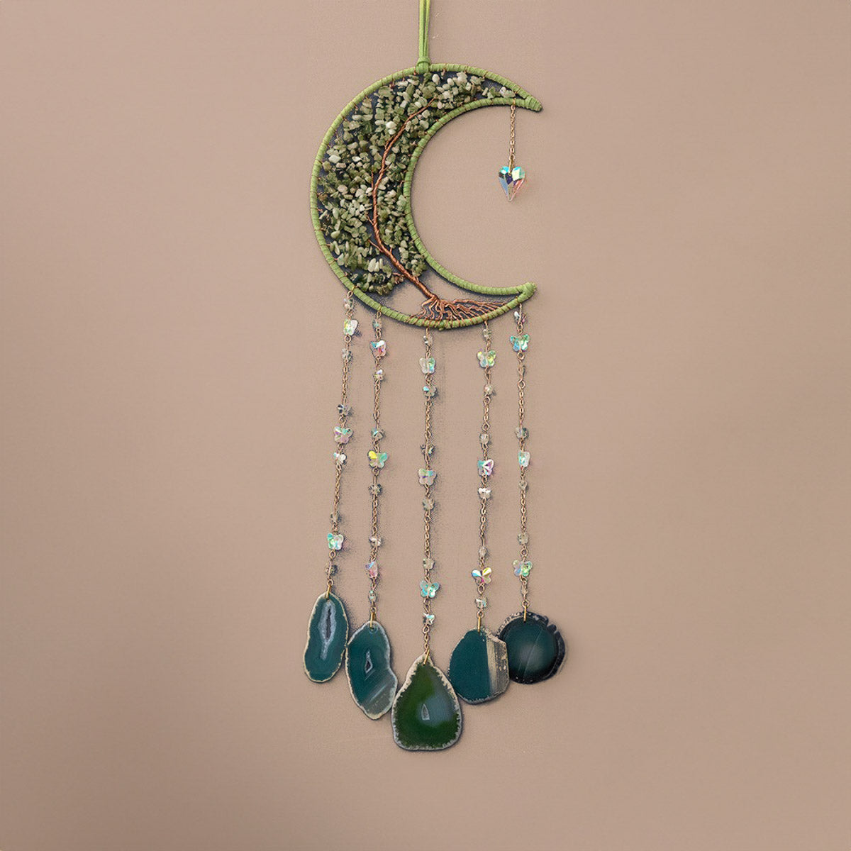 Lunya - Sun Catcher in Aventurine and Agate with Tree of Life