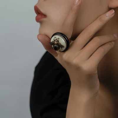 Anillo de Ágata Negra "Reina Negra"