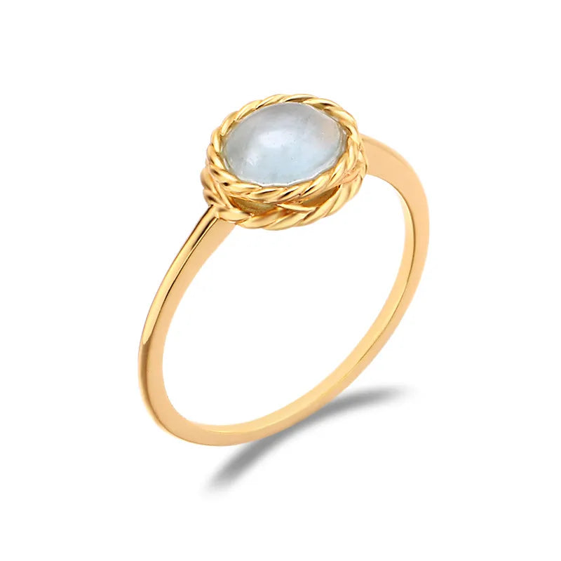 Bague Acquamarina o Labradorite "Charme Marino" Argento Dorato Oro