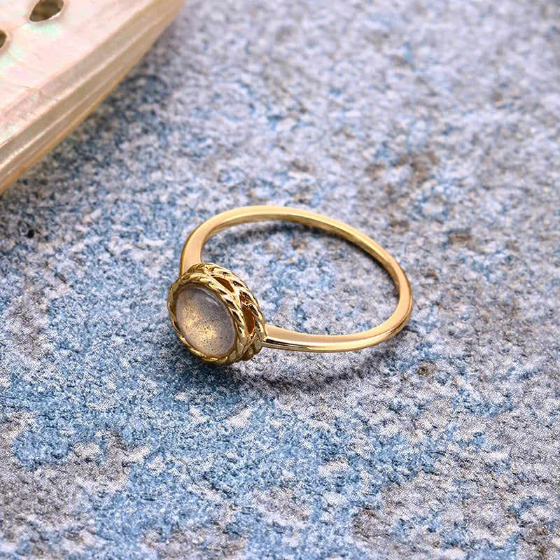 Bague Acquamarina o Labradorite "Charme Marino" Argento Dorato Oro