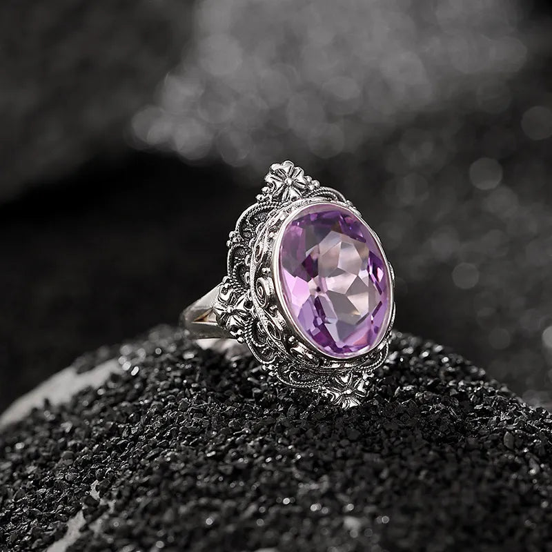 
Amethyst- oder Citrinring "Splendeur d'Antan" Silber