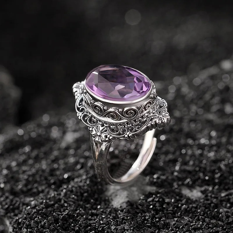 
Amethyst- oder Citrinring "Splendeur d'Antan" Silber