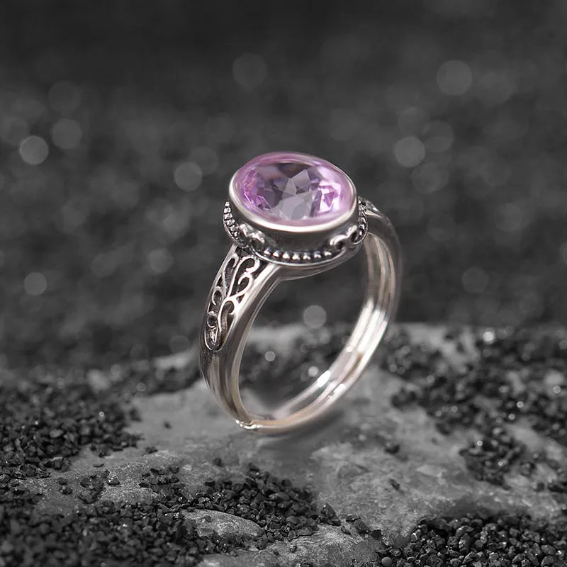 Amethyst- oder Citrinring "Vintage Mystique" Silber