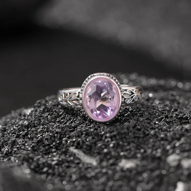 Amethyst- oder Citrinring "Vintage Mystique" Silber