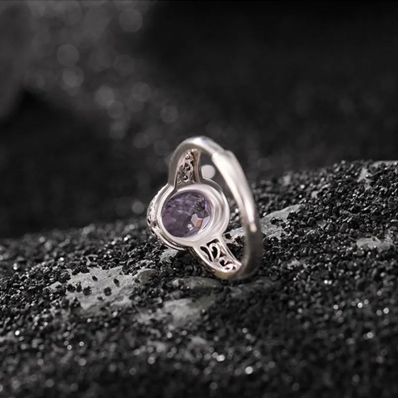 Amethyst- oder Citrinring "Vintage Mystique" Silber