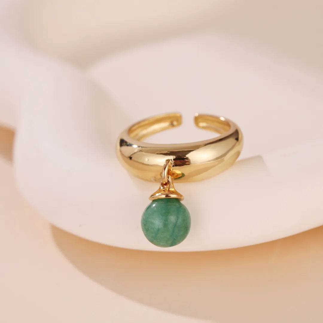 Aventurine Ring "Green Sparkle" Gold