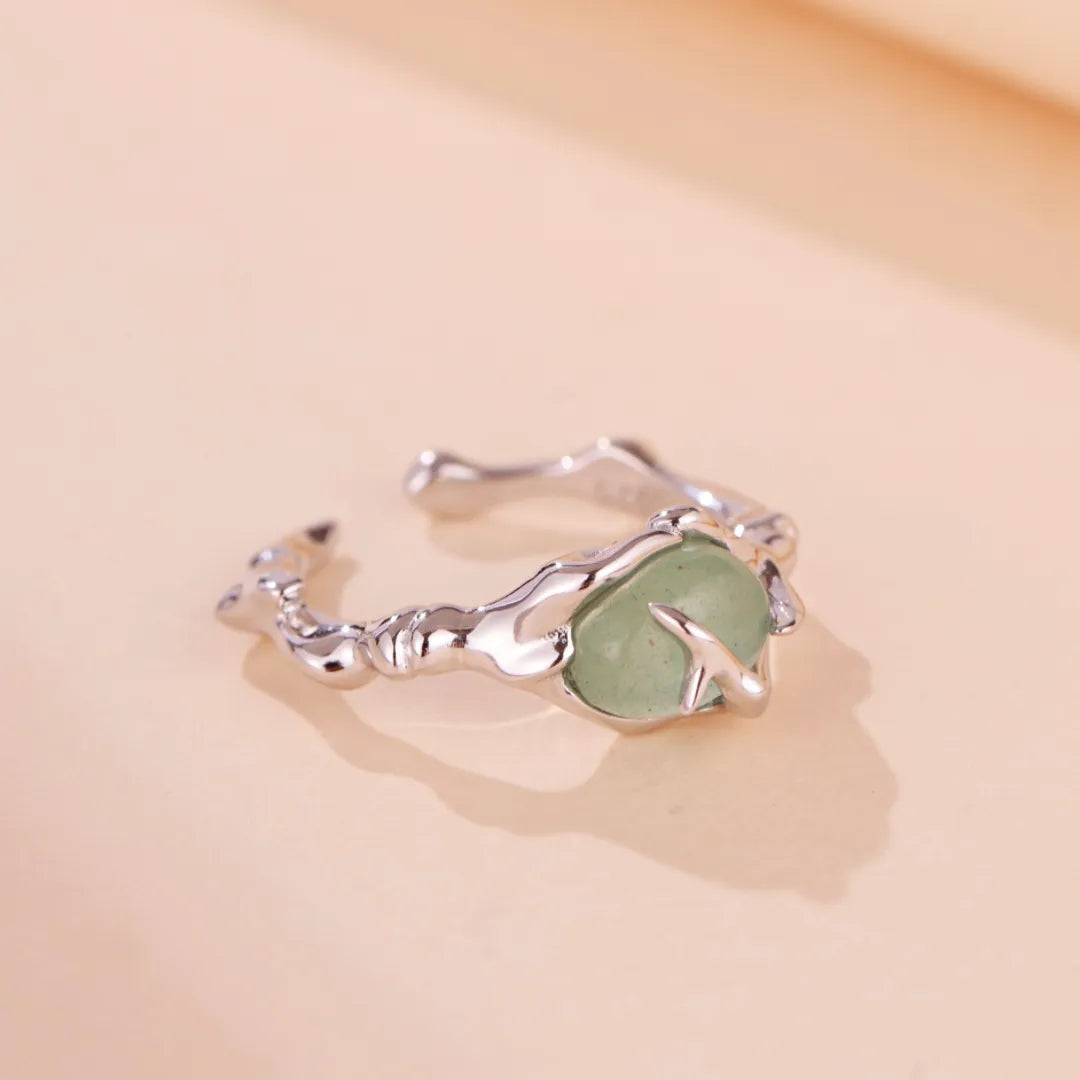 Aventurine Ring "Force of Nature" Silver