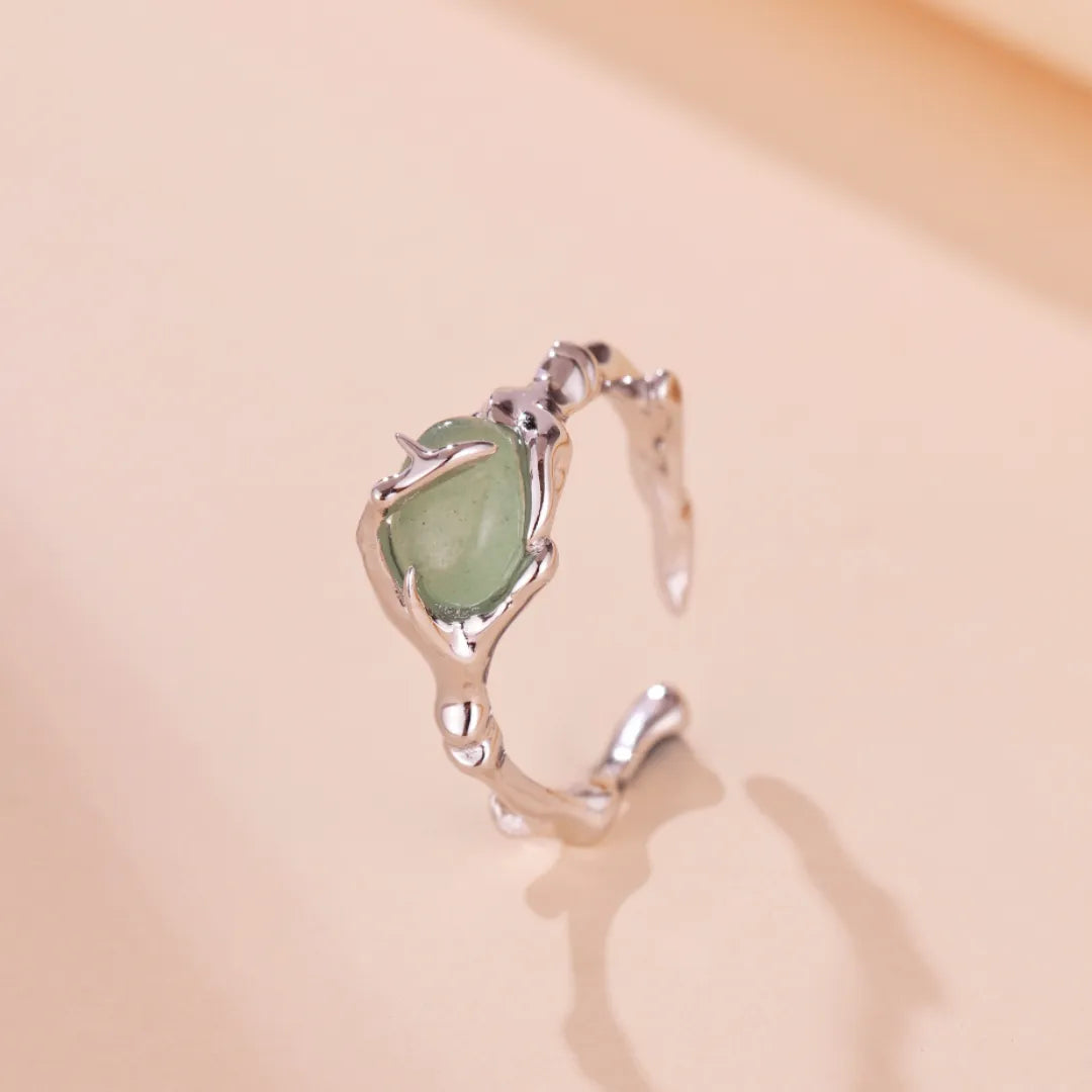 Bague Aventurine "Kraft der Natur" Silber