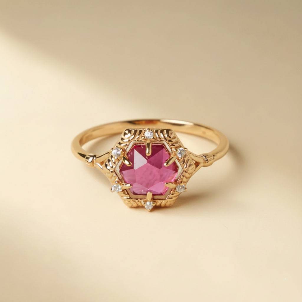 Karneolring "Vitalitäts Charm" Vergoldet Silber