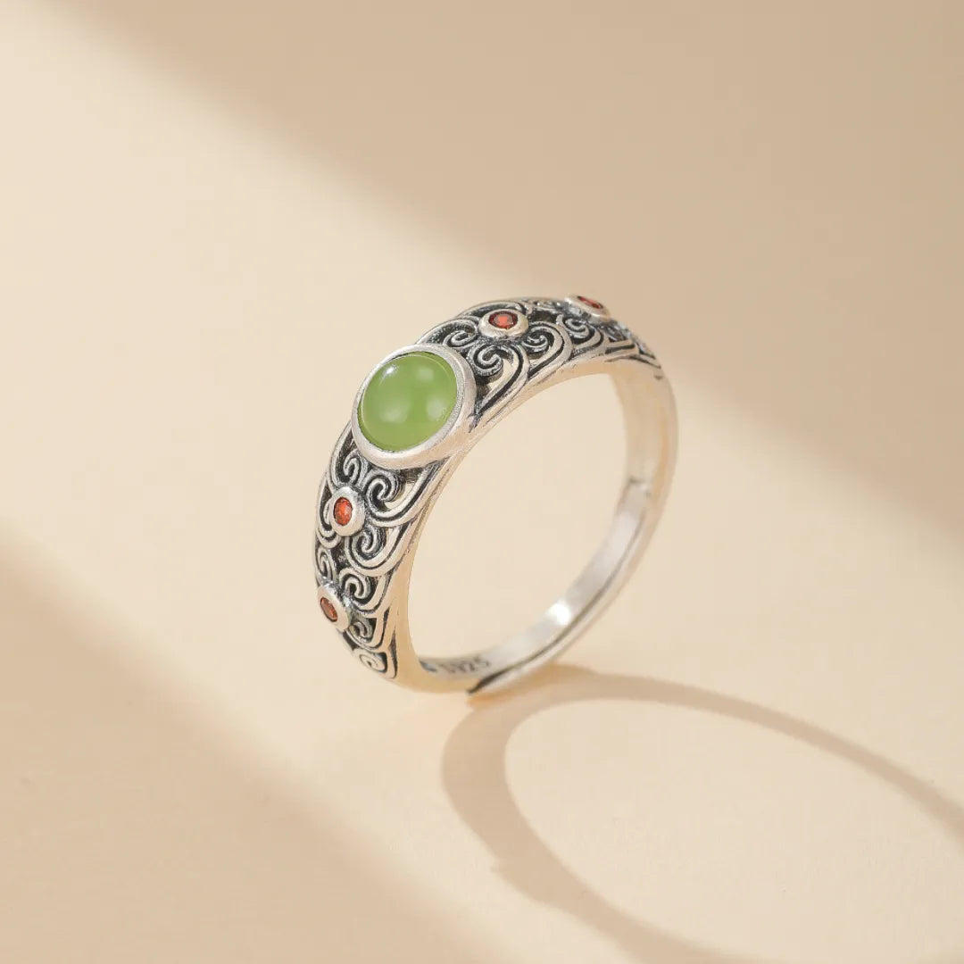 Jade Ring "Imperial Dream" Silver