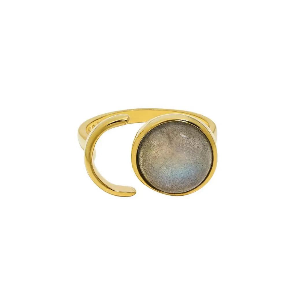 Labradorite Ring "Lunar Aura" Silver
