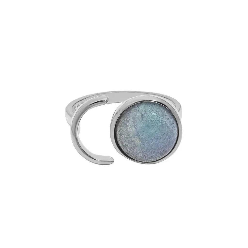 Labradorite Ring "Lunar Aura" Silver