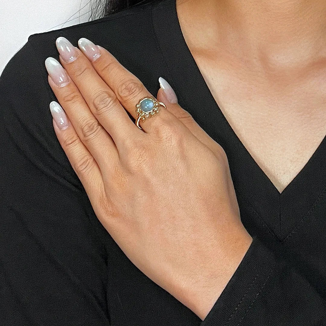 Labradoritring "Himmlische Blume"