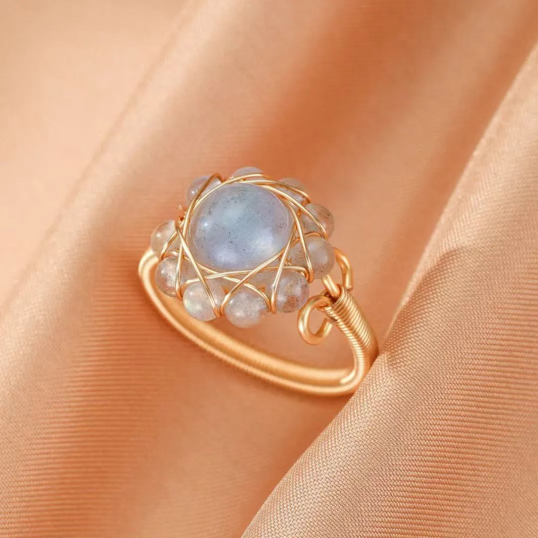 Labradoritring "Himmlische Blume"