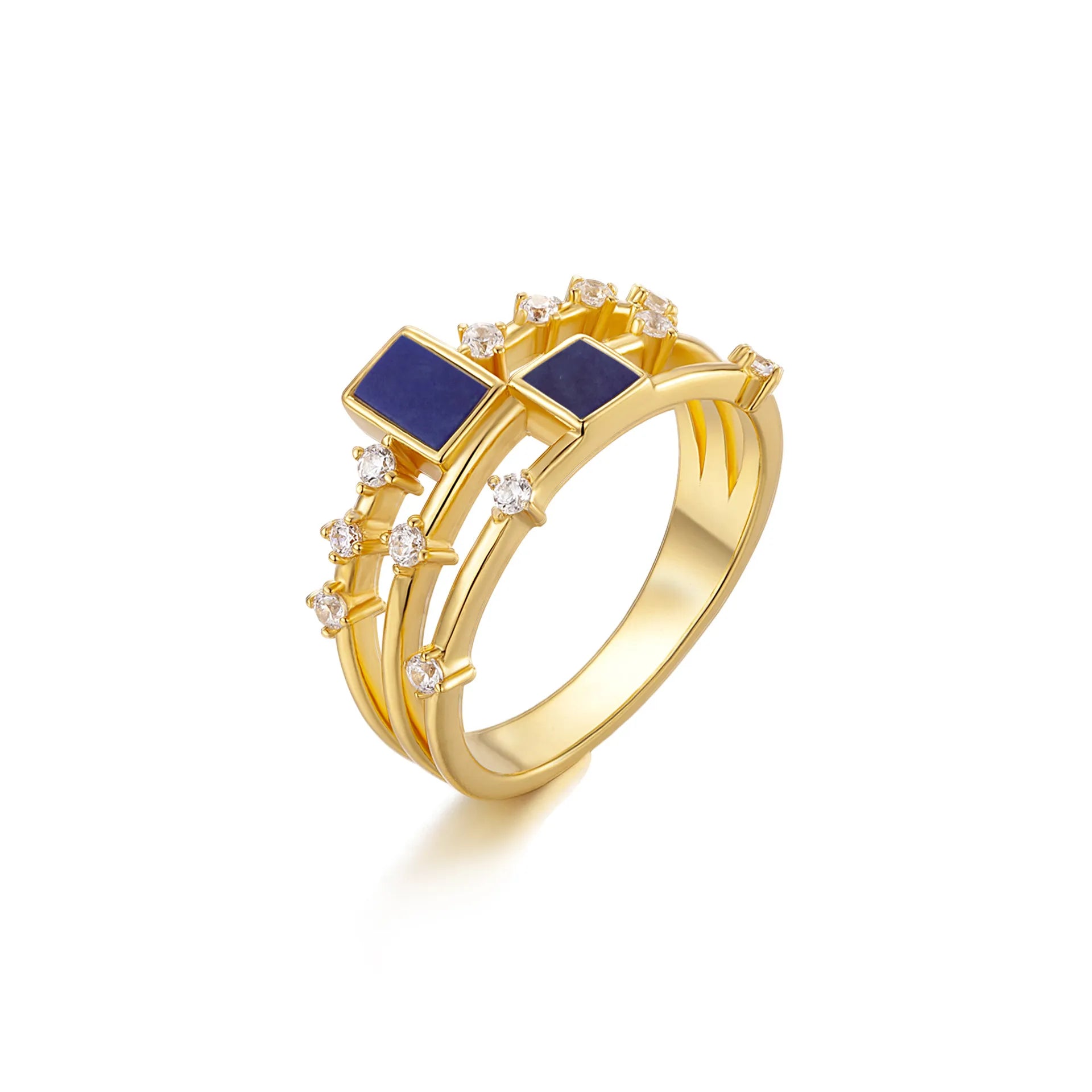 
Ring Lapis Lazuli oder Malachit "Elegante Schönheit" Gold Silber