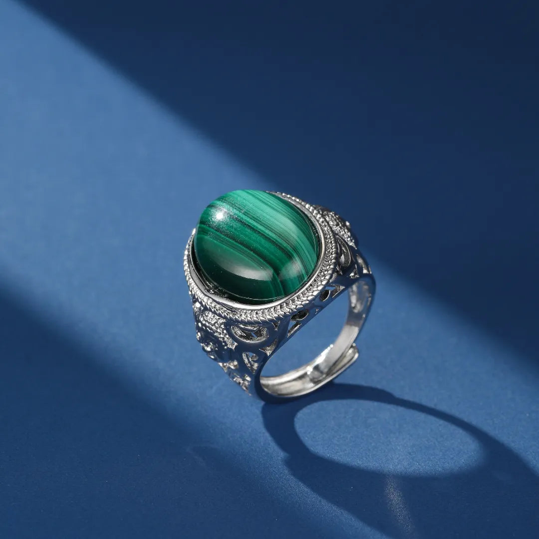 
Anello Malachite o Occhio di Tigre "Energia Spirituale" Argento