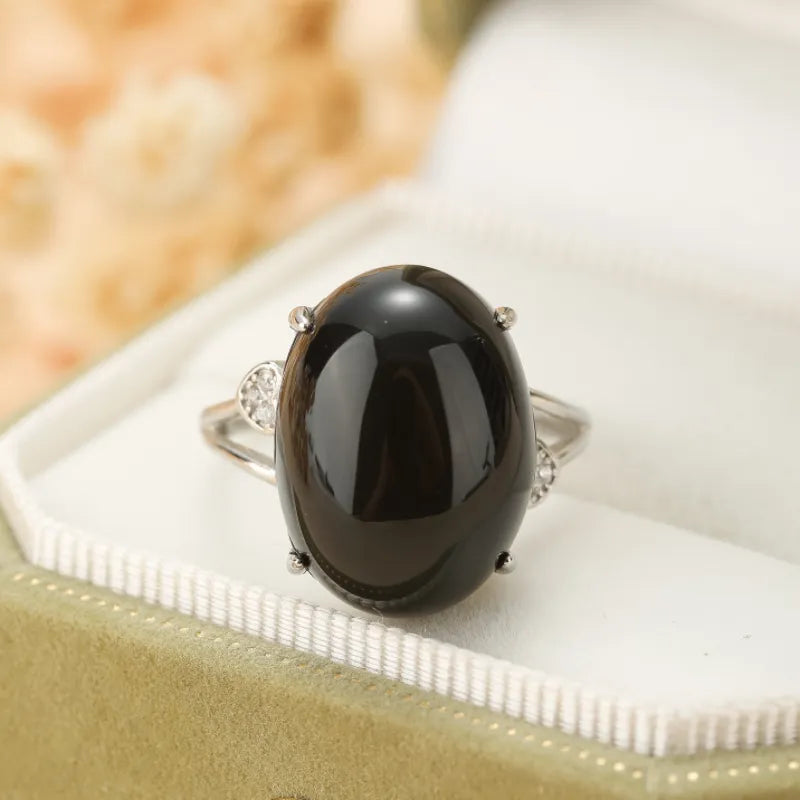 Rainbow Obsidian Ring "Inner Harmony" Silver