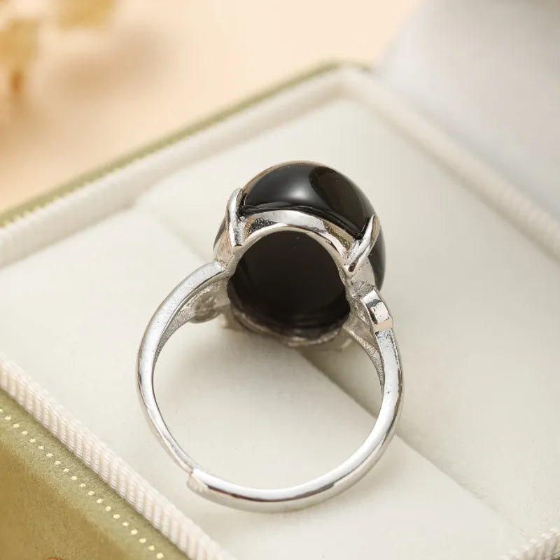 Rainbow Obsidian Ring "Inner Harmony" Silver