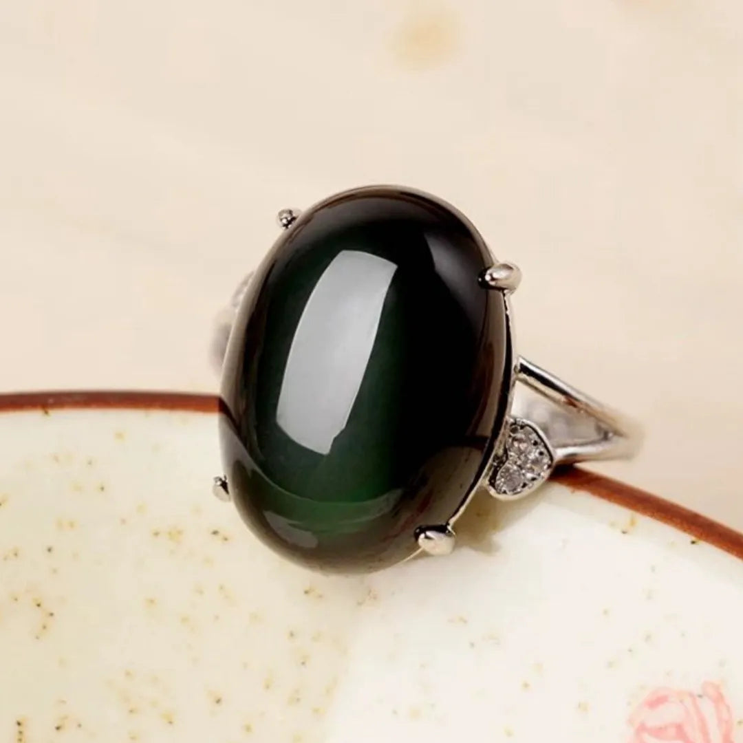 Rainbow Obsidian Ring "Inner Harmony" Silver