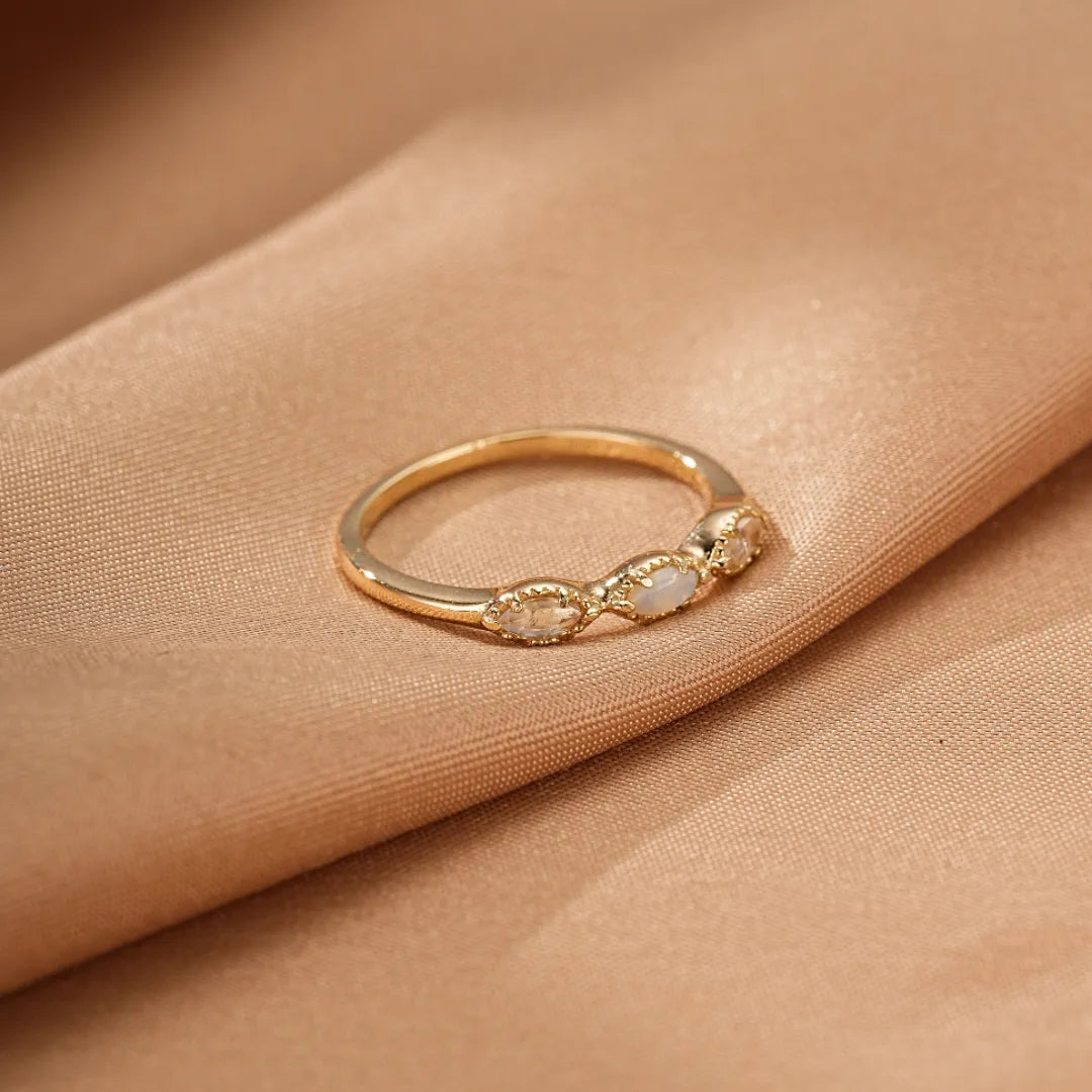 Opal Ring "Luminous Alliance" Gold Plated Silver