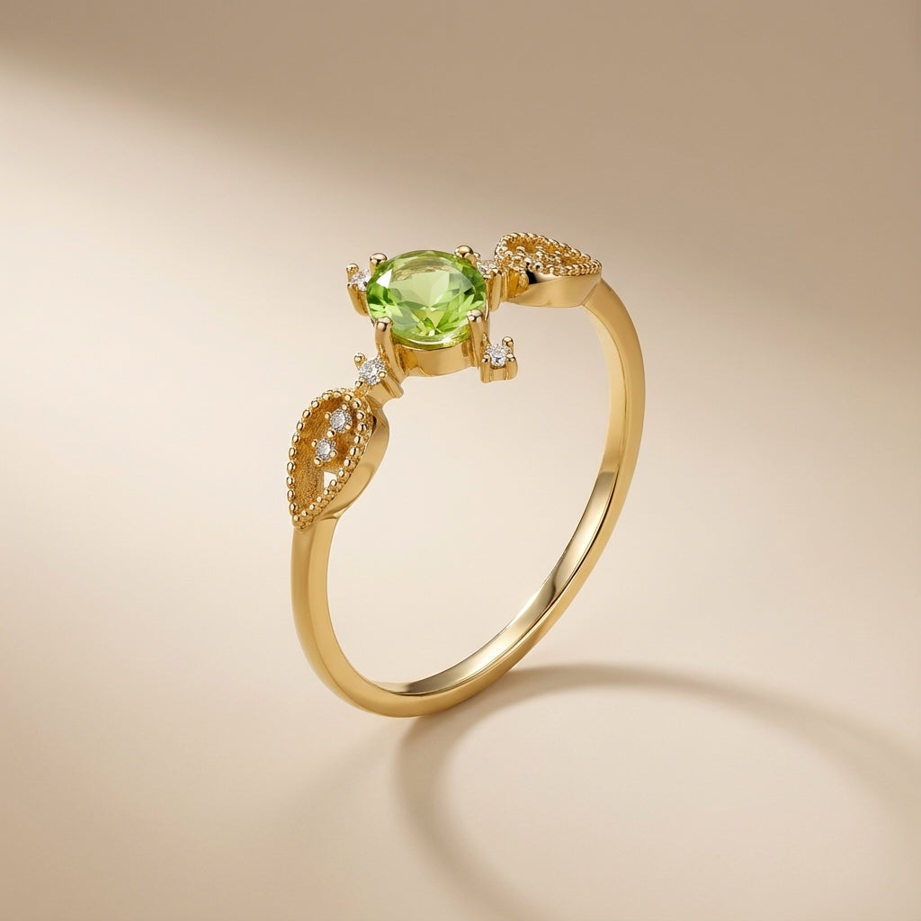 Peridot Ring "Inner Prosperity" Gold-Plated Silver