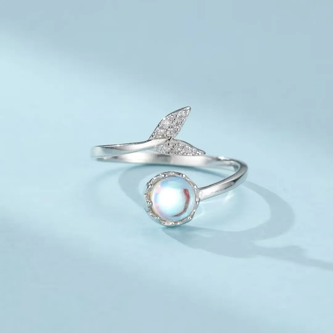 Ring Mondstein "Morgenglühen" Silber