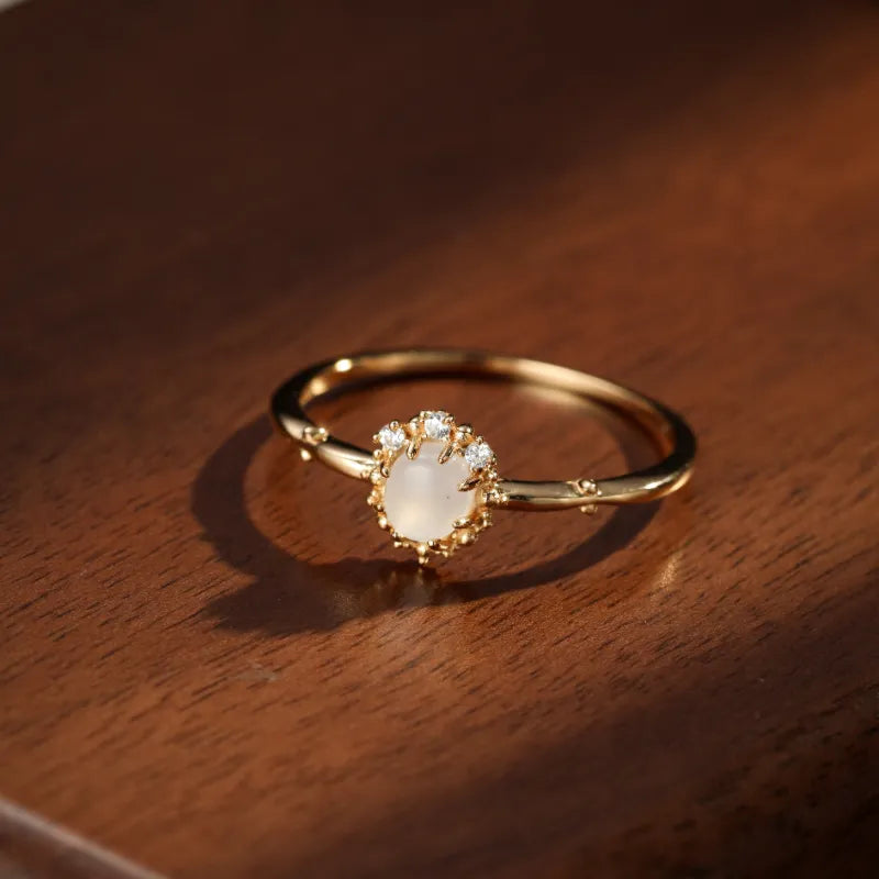 Boda Piedra de Luna "Sueño Selene" Plata Dorada Oro