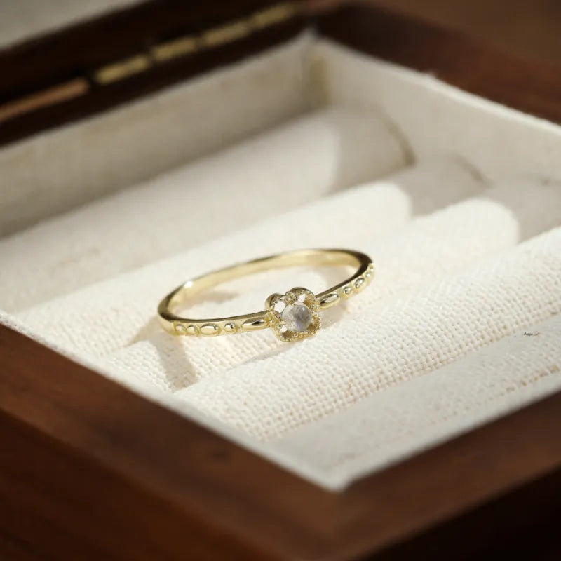 Boda Piedra de Luna "Sueño Dulce" Plata Dorada Oro