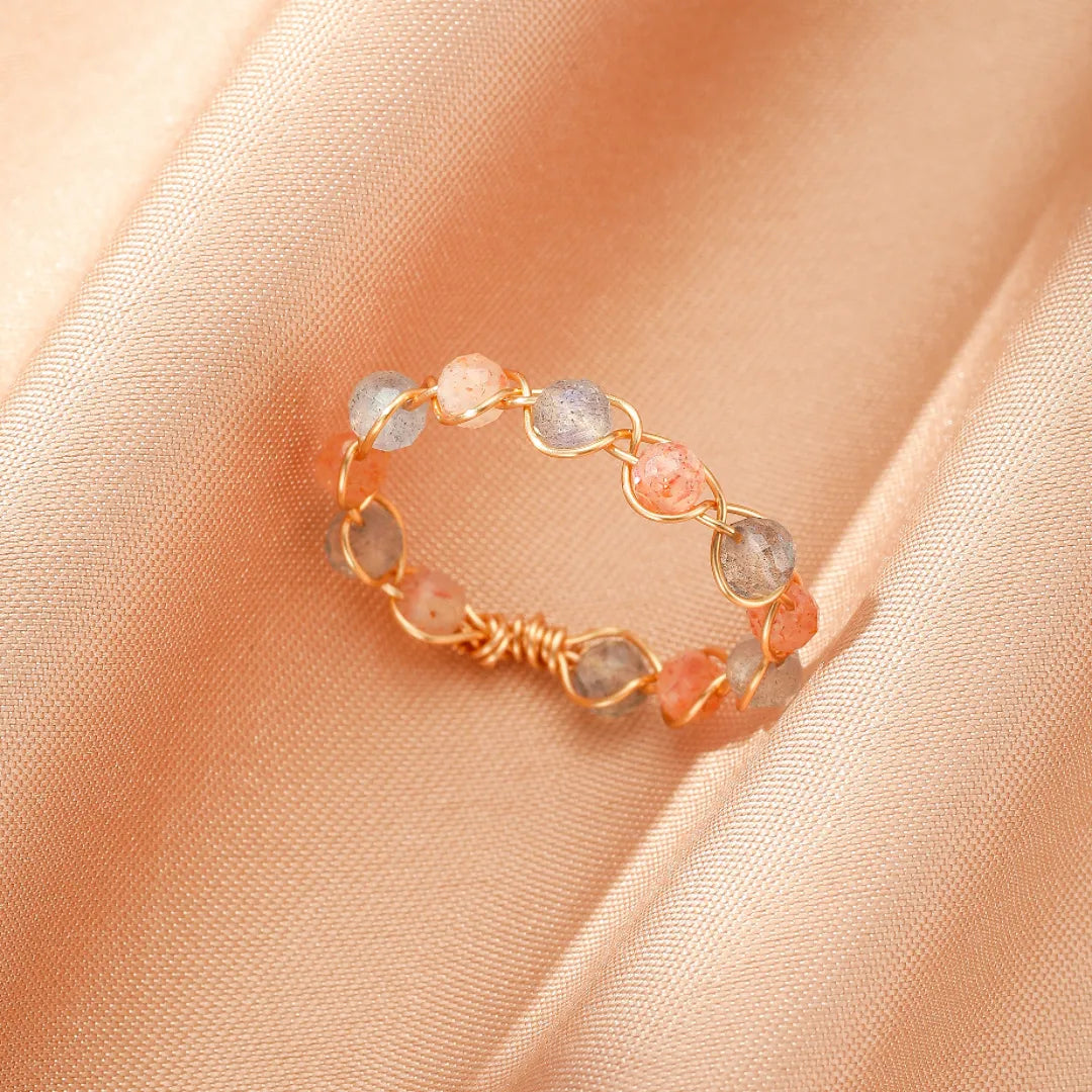 Sonnenstein und Mondstein Ring "Astrales Funkeln"