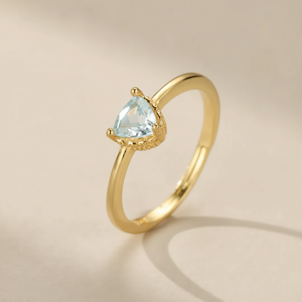 Topaz Ring "Celestial Clarity" Gold-Plated Silver 18K