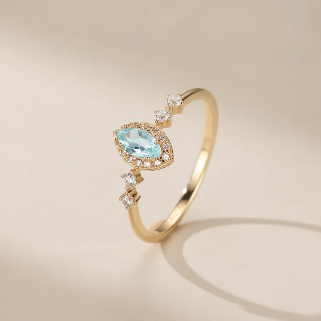 Topaz Ring "Blue Sparkle" Silver
