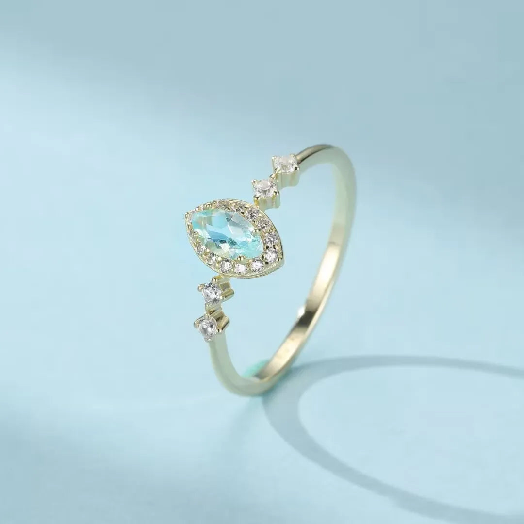 Topaz Ring "Blue Sparkle" Silver
