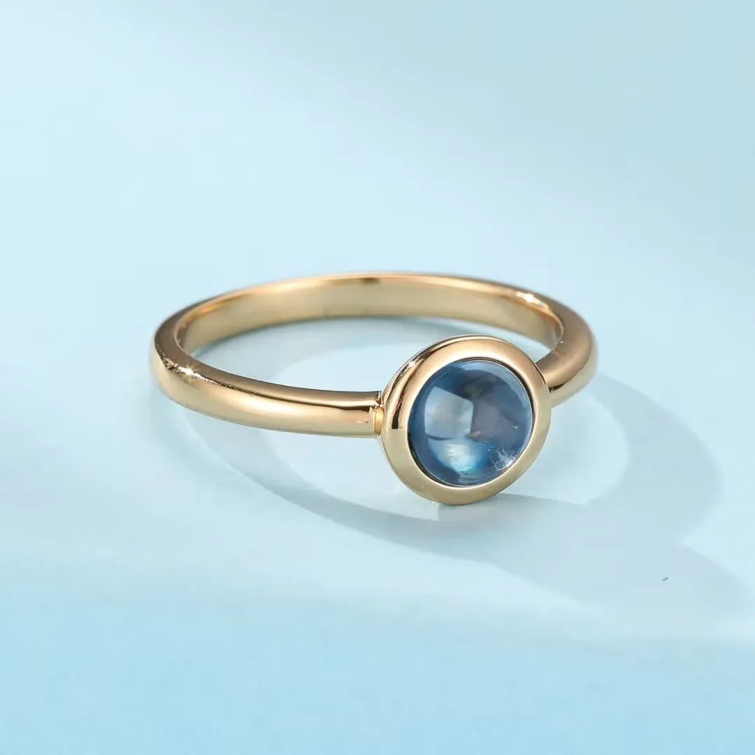 Topaz Ring "Dawn's Radiance" Gold-Plated Silver