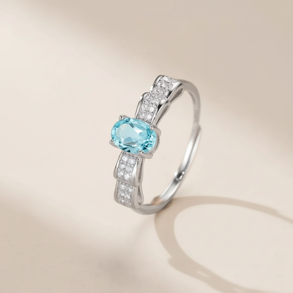 Topaz Ring "Charming Butterfly" Silver