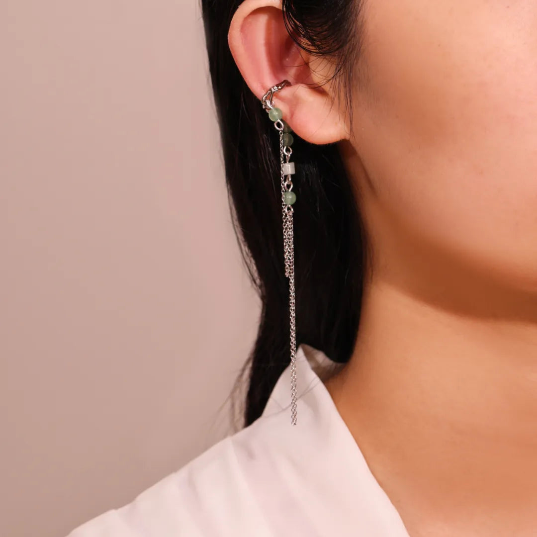 Aventurine Earring "Natural Serenity" Silver