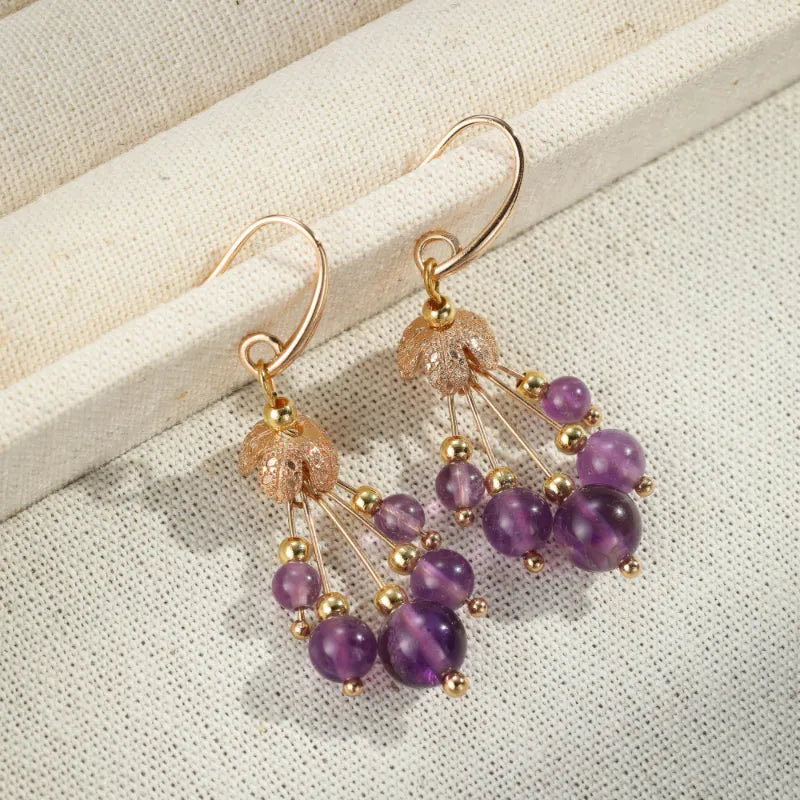 Amethyst Earrings "Purple Bloom"